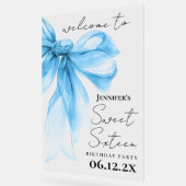 Bienvenue Blue Bow Coquette Script Sweet 16 (Angle)