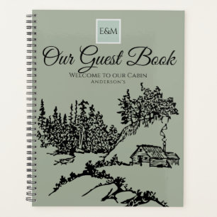 Bienvenue Cabine Dans Woods Guestbook Monogramme