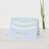 Bienvenue Carte de félicitations pour bébé bleu Li (Recto)