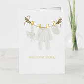 Bienvenue Carte de félicitations pour bébé Boho Fo (Recto)