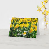 Bienvenue Carte de voeux intérieure vierge au prin (Fleur jaune)