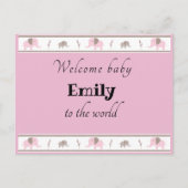 Bienvenue carte postale bébé (Devant)