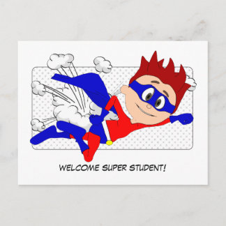 Bienvenue Carte postale Super Student Boy Retour à