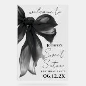 Bienvenue Coquette à l'arc noir Script Sweet 16 Pa (Recto)