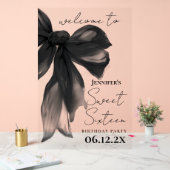 Bienvenue Coquette à l'arc noir Script Sweet 16 Pa (Mariage)