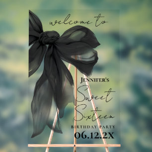Bienvenue Coquette à l'arc noir Script Sweet 16 Pa