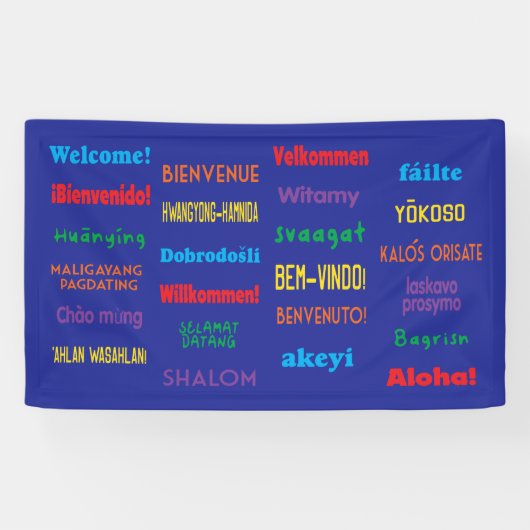Bienvenue dans 24 langues différentes Bannière (Horizontal)