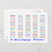 Bienvenue dans Carte postale 80 langues (Devant / Derrière)