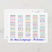 Bienvenue dans Carte postale 80 langues (Devant / Derrière)