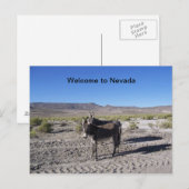 Bienvenue dans la carte postale Nevada avec 2 burr (Devant / Derrière)