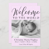 Bienvenue dans le monde - Faire-part de naissance (Devant / Derrière)