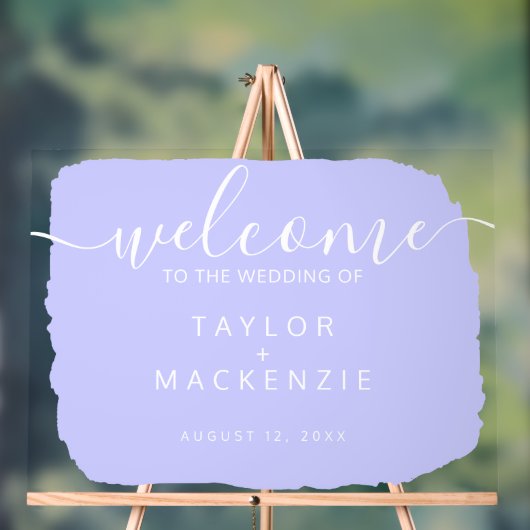 Bienvenue dans le périwinkle personnalisé mariage (Neutre)