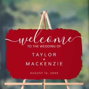 Bienvenue dans le rouge personnalisé mariage
