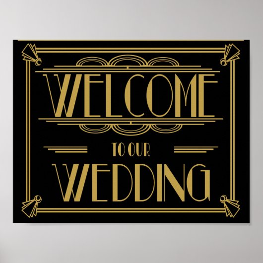 Bienvenue dans notre mariage Art Déco Print (Devant)