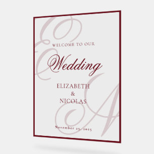 Bienvenue de mariage en monogramme d'argent ancien