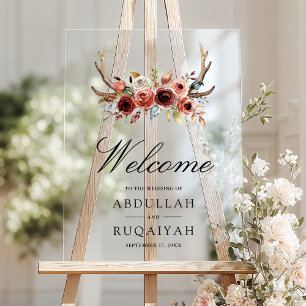 Bienvenue de mariage floral aux bois de cerf en te