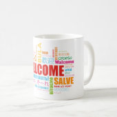Bienvenue Différentes Langues Café Mug (Devant droit)