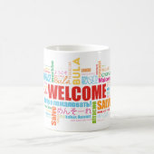 Bienvenue Différentes Langues Café Mug (Centre)