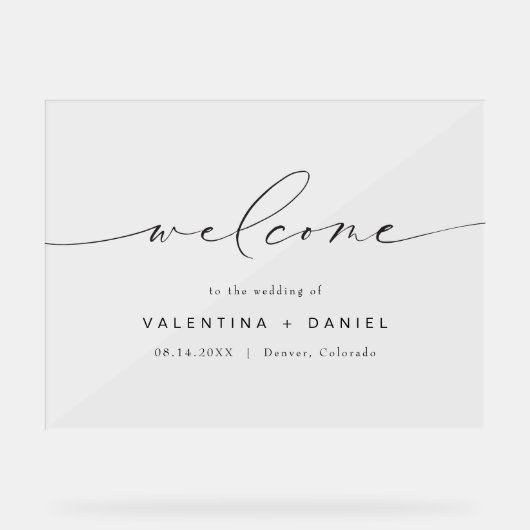 Bienvenue du Mariage de script élégant de VALENTIN (Recto)