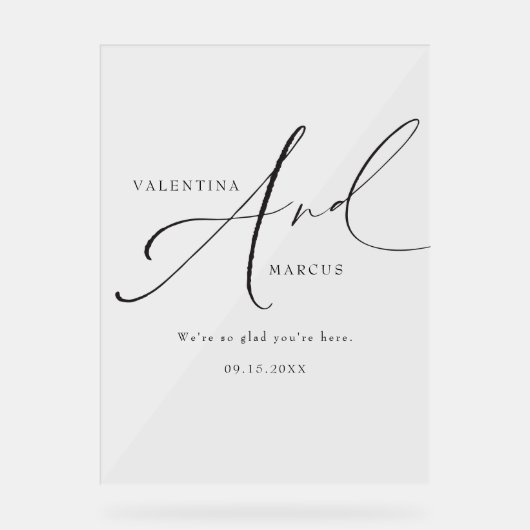 Bienvenue du Mariage de script élégant de VALENTIN (Recto)