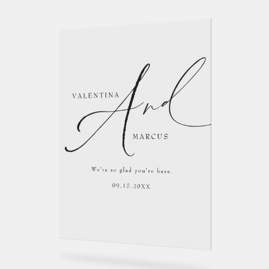 Bienvenue du Mariage de script élégant de VALENTIN (Angle)