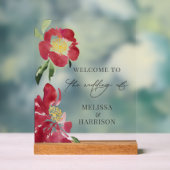 Bienvenue du Mariage Red Peonies (Neutre)