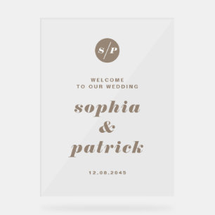 Bienvenue du Mariage Taupe Bold Italic Typography