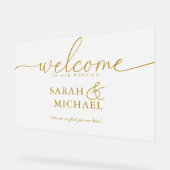 BIENVENUE ! Élégant, blanc, transparent, Mariage (Angle)