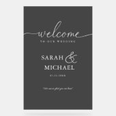 BIENVENUE ! Élégant, transparent, noir, Mariage (Recto)