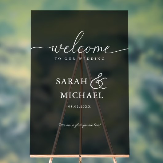 BIENVENUE ! Élégant, transparent, noir, Mariage (Neutre)