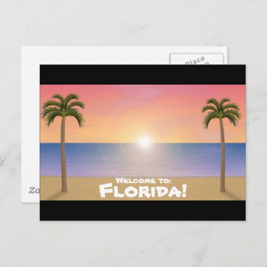 Bienvenue en Floride : Carte postale Plage (Devant / Derrière)