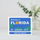 Bienvenue En Floride Votre Carte Postale Texte (Debout devant)