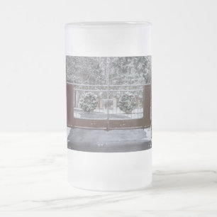 Bienvenue En Hiver Verre Frosted Bière Mug