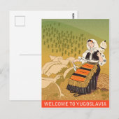 Bienvenue en Yougoslavie, carte postale vintage (Devant / Derrière)
