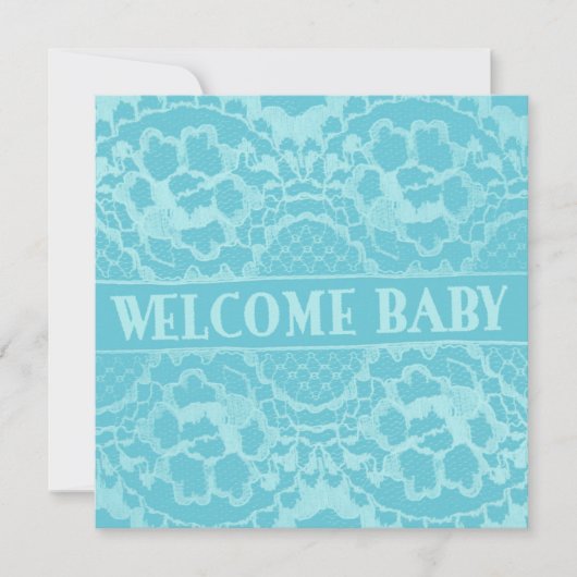 Bienvenue et dentelle nouvelle Faire-part bébé (Devant)