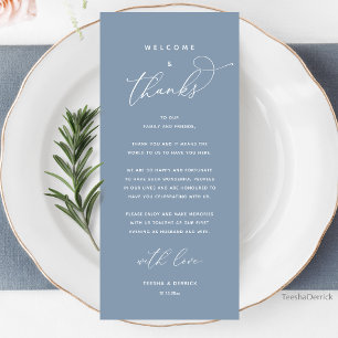 Bienvenue et Merci, Carte de Remerciement de Dîner