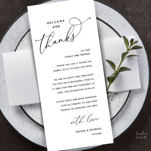 Bienvenue et Merci, Carte de Remerciement pour le