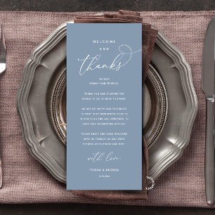 "Bienvenue et Merci" Élégante carte d'accueil pour