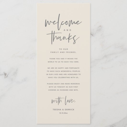 Bienvenue et merci, Place Setting Carte de remerci (Devant)