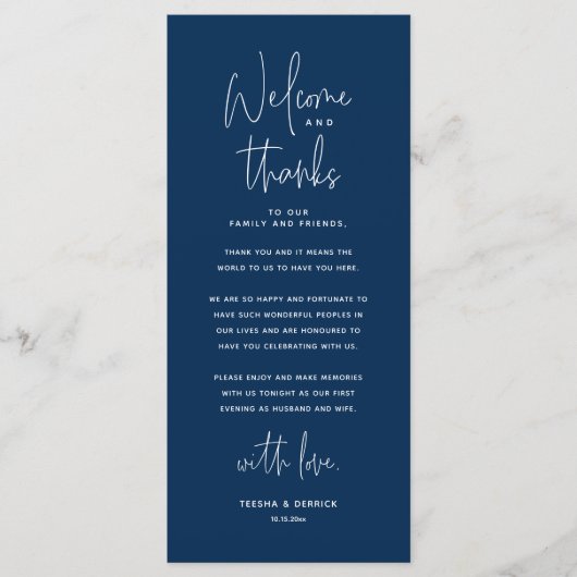 Bienvenue et merci, Place Setting Carte de remerci (Devant)