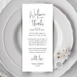 Bienvenue et merci, Place Setting Carte de remerci<br><div class="desc">Bienvenue et Merci, c'est la carte modifiable moderne, dans la conception de script minimaliste, thème noir et blanc, Place Setting Thank You Cards. Partagez l'amour et montrez votre appréciation à vos invités, quand ils s'assoient à leur siège et lisent ce charmant remerciement personnalisé vous place la carte de réglage. C'est...</div>