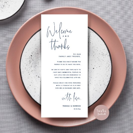 Bienvenue et merci, Place Setting Carte de remerci
