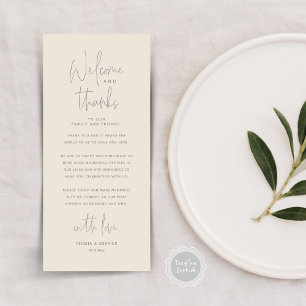 Bienvenue et merci, Place Setting Carte de remerci
