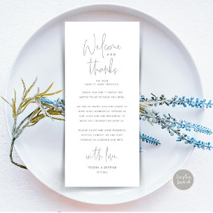 Bienvenue et merci, Place Setting Carte de remerci