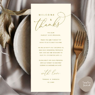 Bienvenue et merci, Place Setting Carte de remerci