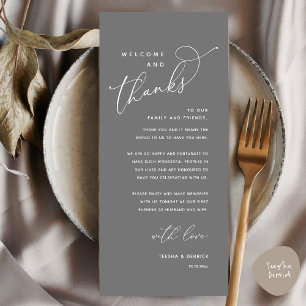Bienvenue et merci, Place Setting Carte de remerci