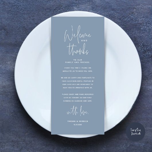 Bienvenue et merci, Place Setting Carte de remerci