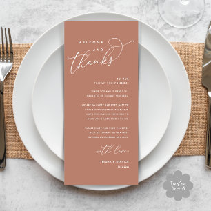Bienvenue et merci, Place Setting Carte de remerci