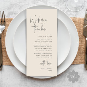 Bienvenue et merci, Place Setting Carte de remerci