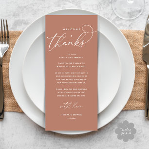 Bienvenue et merci, Place Setting Carte de remerci
